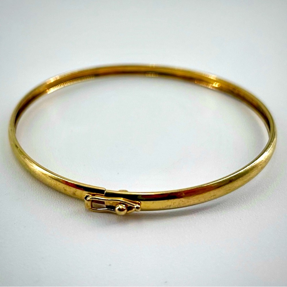 Jcm Gold Plated 925 Sterling Silver Clip Hinged Minimalist Ring Bangle Bracelet